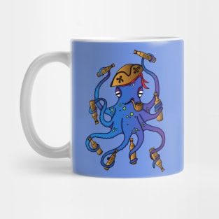 Nautical Drunken Pirate Octopus Mug